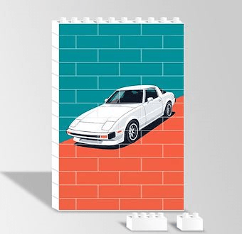 Seksenler Ruhu - Retro Spor Otomobil - Renkli Otomobil Serisi Yapboz Resim
