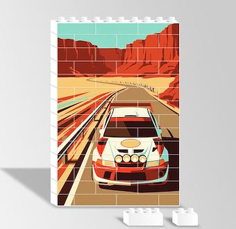 Tozlu Viraj Ralli Otomobili - Sinematik Ralli Serisi Yapboz Resim