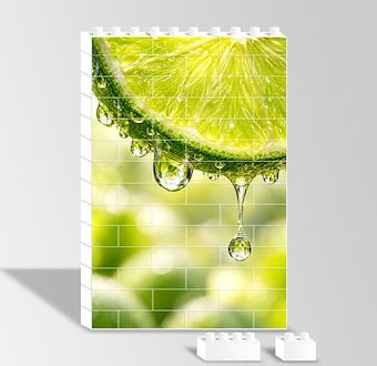 Yeşil Misket Limonunda Ferahlatıcı Su Damlaları Yapboz Resim