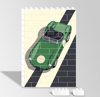 Zümrüt Roadster - Grafik Çizimli Yarış Serisi Yapboz Resim