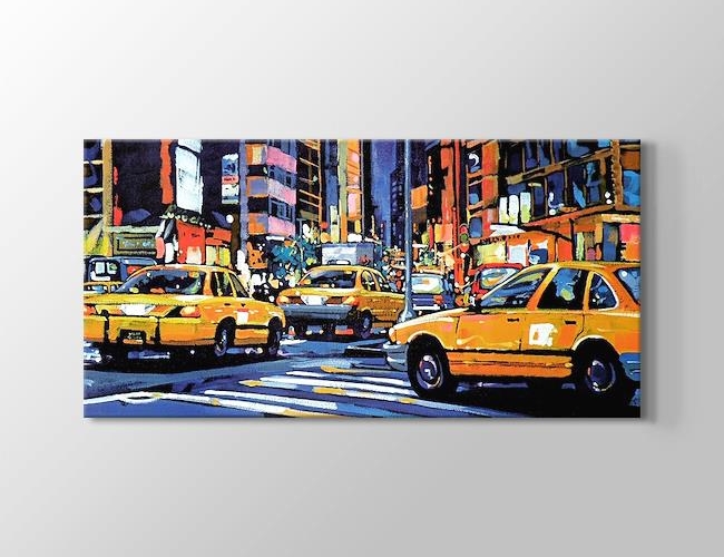 New York - Sarı Taksiler Kanvas tablosu