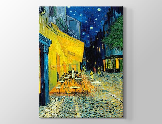 Cafe Terrace at Night - Kafe Terasta Gece Vincent van Gogh Kanvas tablosu