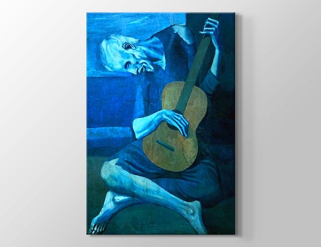 The Old Guitarist 1903 - Yaşlı Gitarist Pablo Picasso Kanvas tablosu