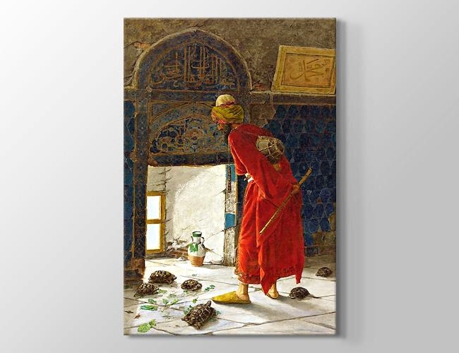 Kaplumbağa Terbiyecisi 1907 Osman Hamdi Bey Kanvas tablosu