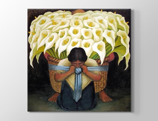 Vendedora de Flores Diego Rivera Kanvas tablosu