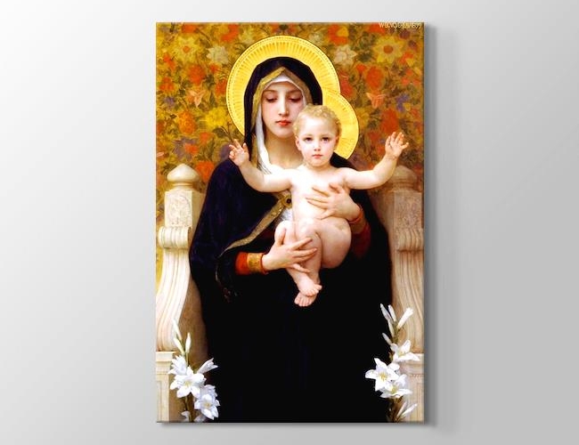 La Vierge au lys William Adolphe Bouguereau Kanvas tablosu