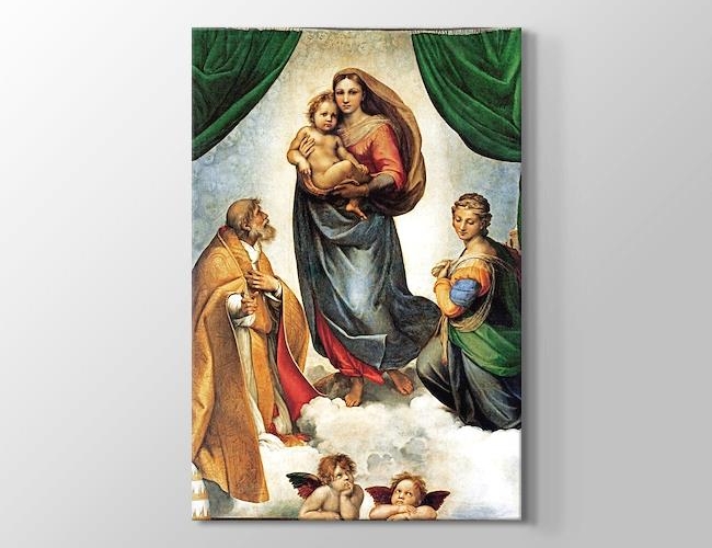 Sistine Madonna Raffaello Santi Kanvas tablosu