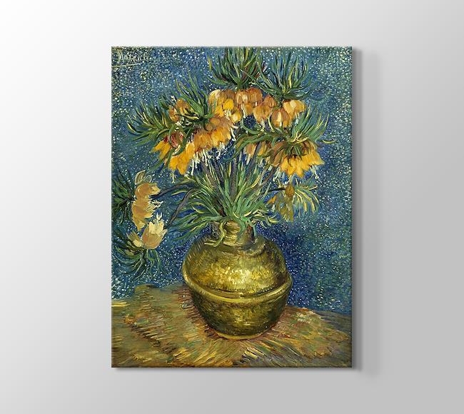  Vincent van Gogh Bakır Vazoda Çiçekler - Imperial Fritillaries in a Copper Vase