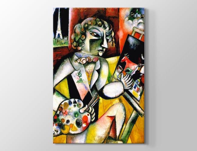 Self-Portrait with Seven Fingers Marc Chagall Kanvas tablosu