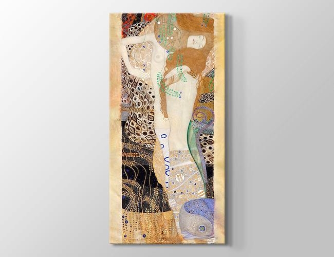 Water Serpants - Friends Gustav Klimt Kanvas tablosu