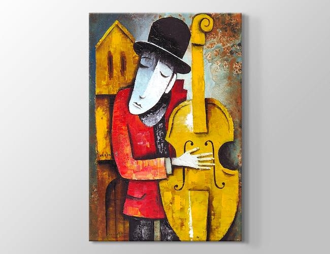 Red Jacket - Instrument Playin Series - Viyolonsel - Çello Marinne Vias Kanvas tablosu