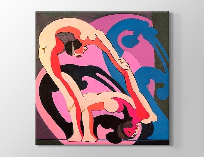 Two Acrobats Ernst Ludwig Kirchner Kanvas tablosu
