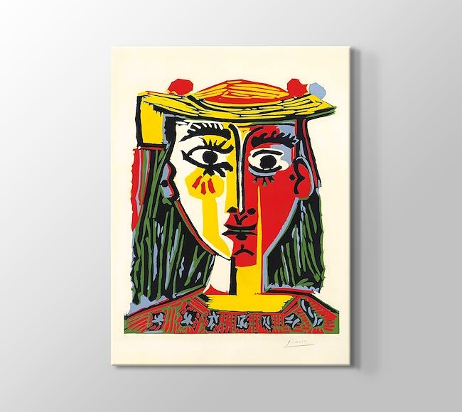  Pablo Picasso Woman in a Hat with Pompoms and a Printed 