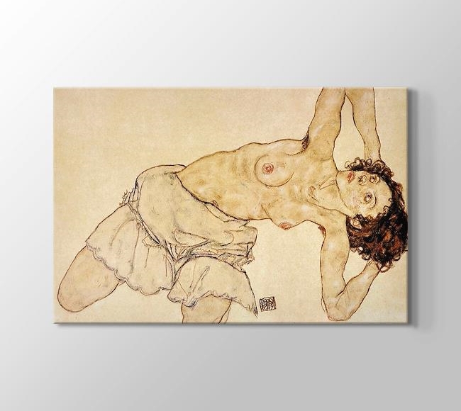  Egon Schiele Knielende Halfnaakte Vrouw
