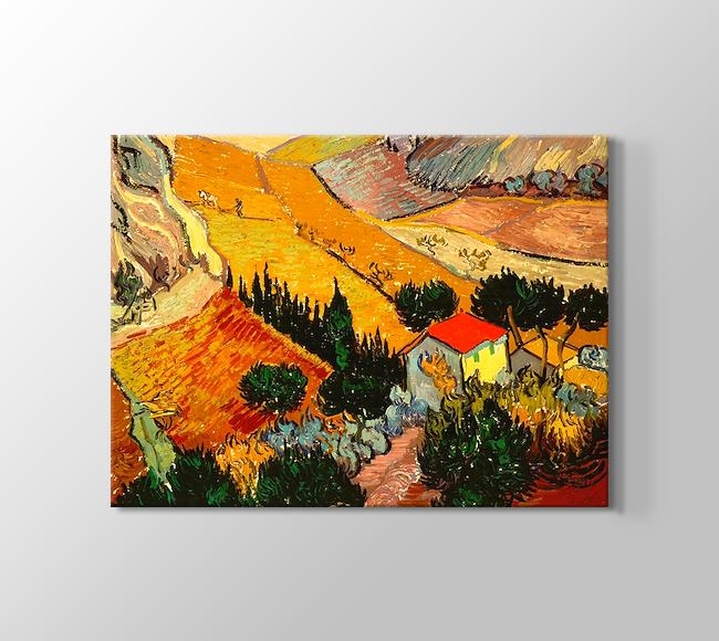  Vincent van Gogh Landscape with House and Ploughman