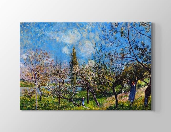 Orchard In Spring Alfred Sisley Kanvas tablosu