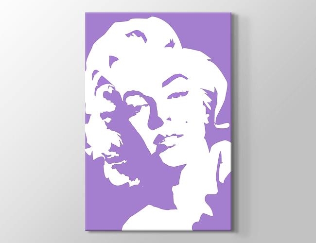 Marilyn Monroe - Mor Clipart Kanvas tablosu