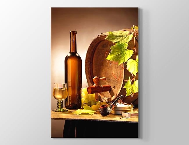 Wine and Pipe - Şarap Kanvas tablosu