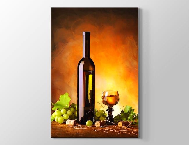 Wine and Grapes - Şarap Ve Üzüm Kanvas tablosu