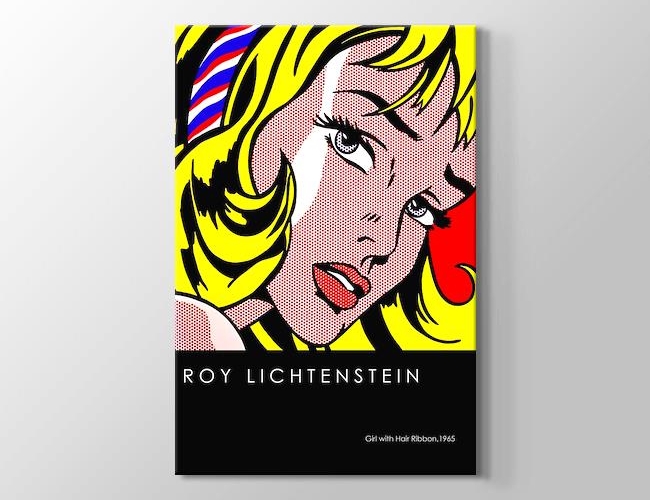 Girl with Hair Ribbon Roy Lichtenstein Kanvas tablosu