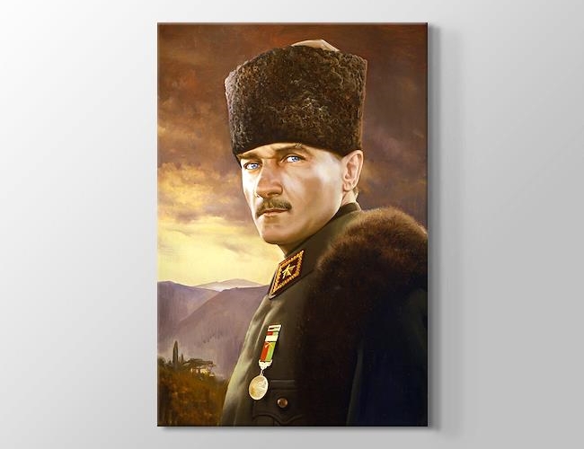 Üniformalı Atatürk Kanvas tablosu