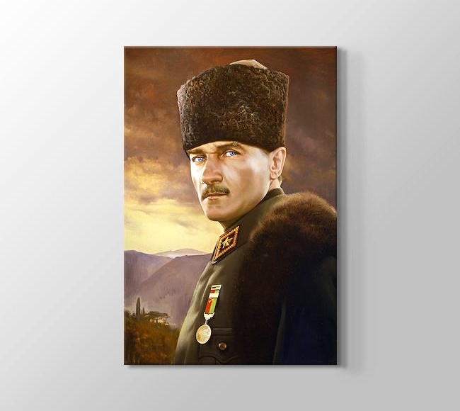 Üniformalı Atatürk - Kanvas Tablosu
