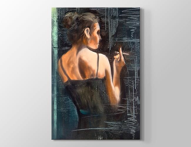 Girl with Cigarette Brent Lynch Kanvas tablosu