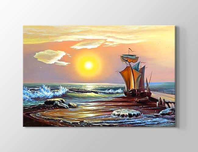 Sun and the Boat Kanvas tablosu