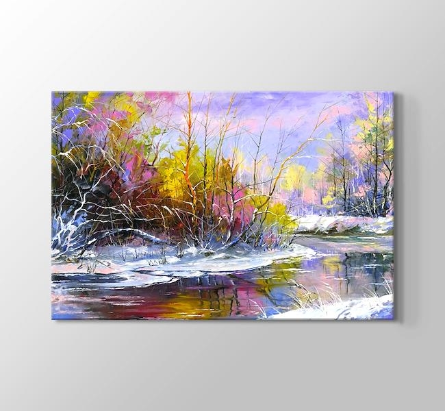 Snowy Lake and Colorful Nature