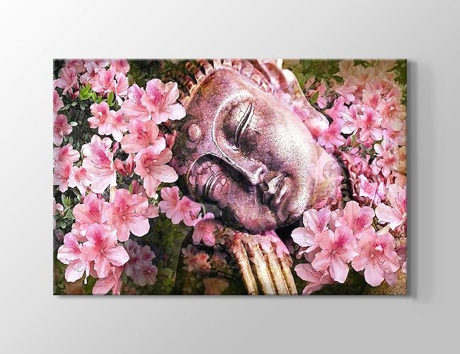 Buddha on Flower Kanvas tablosu