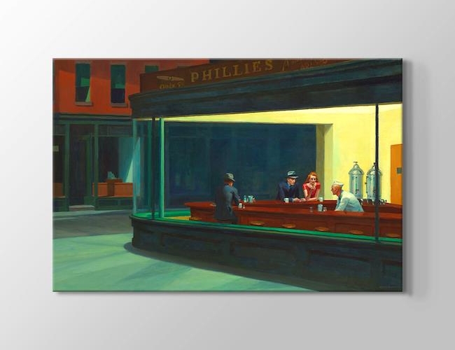 Nighthawks - Gece Kuşları Edward Hopper Kanvas tablosu