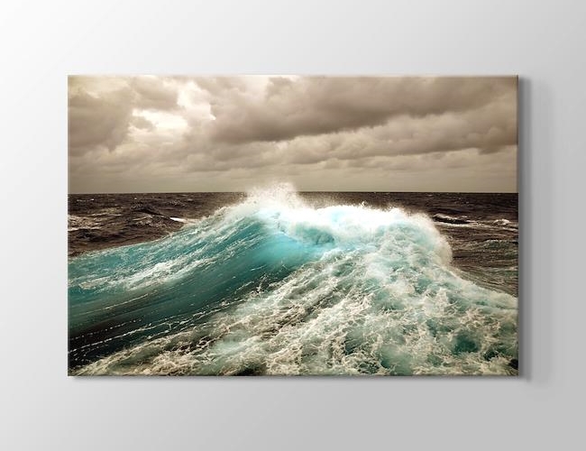 Ocean Waves - Turkuaz Okyanus Dalgaları Kanvas tablosu
