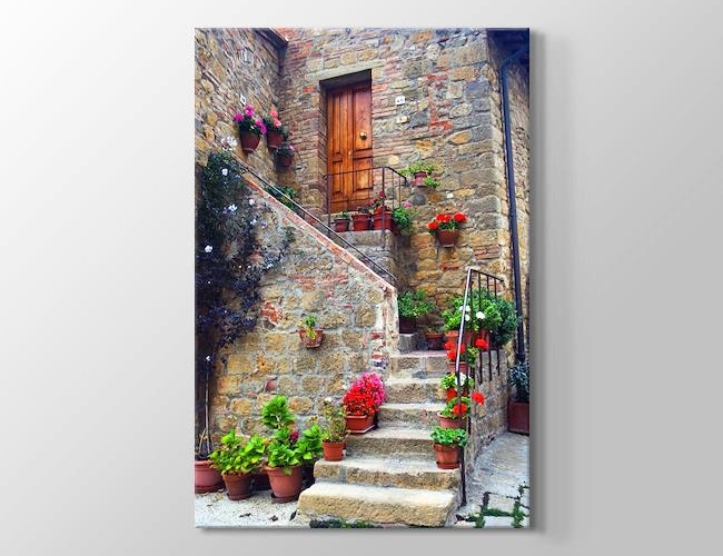 Tuscany - Monticchiello Kanvas tablosu