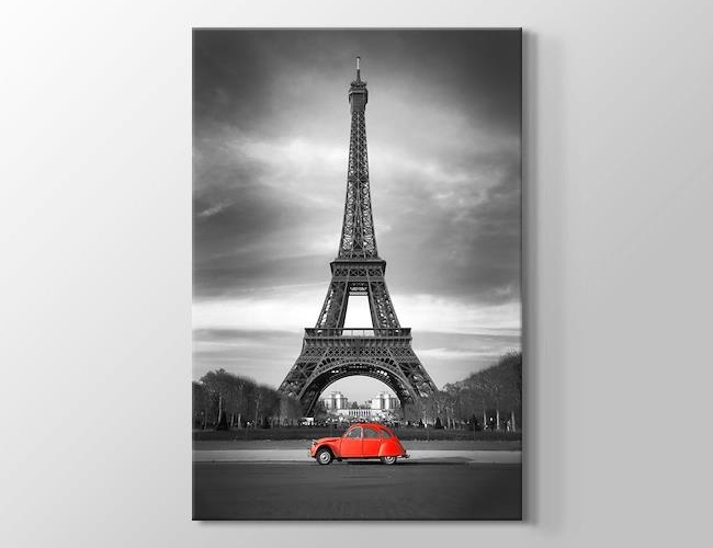 Paris - Red Car Kanvas tablosu