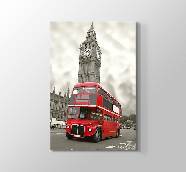  London - Red Bus and Big Ben