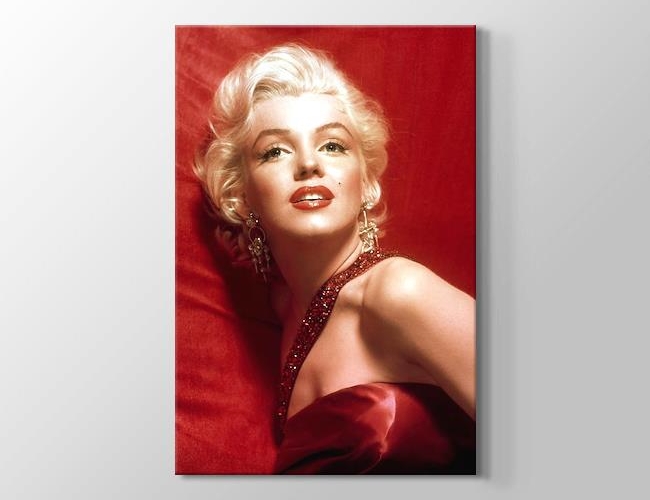 Marilyn Monroe - Kırmızı  Kanvas tablosu