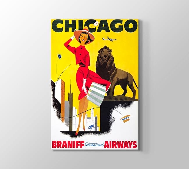  Chicago Vintage Havayolu Posteri