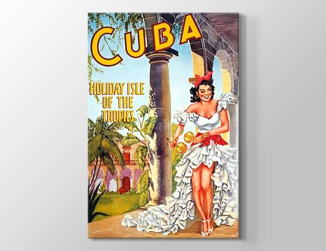 Küba Vintage Posteri Kanvas tablosu