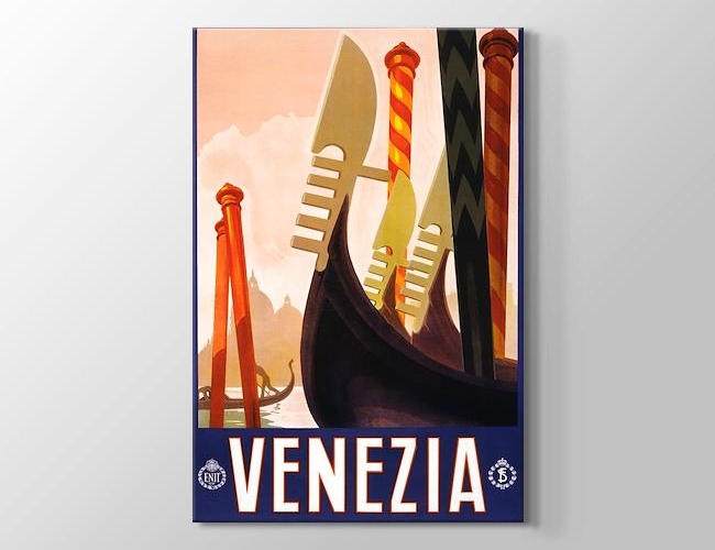 Venedik Vintage Gondol Posteri Kanvas tablosu