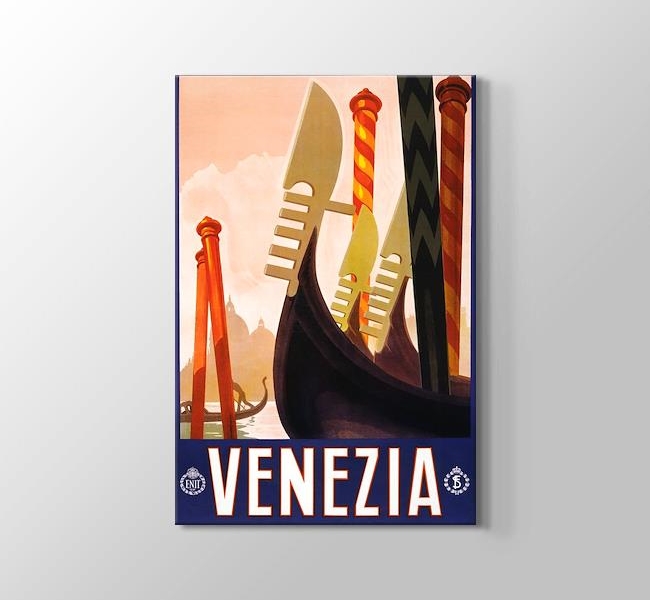  Venedik Vintage Gondol Posteri