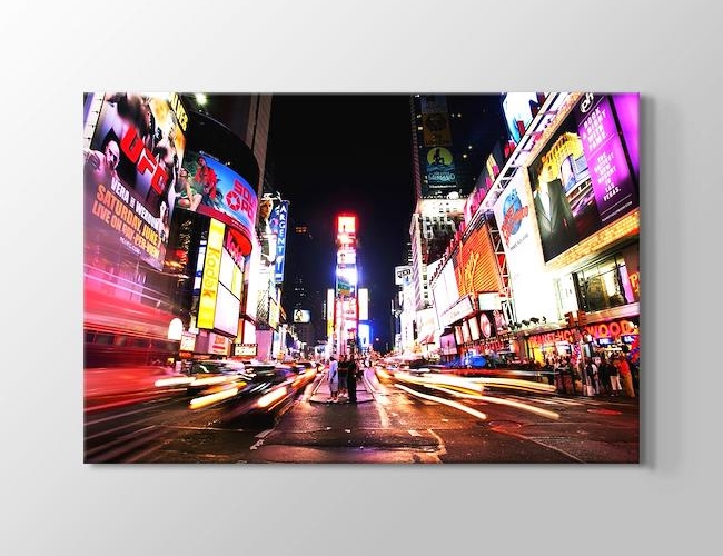 Times Square in Colors Kanvas tablosu