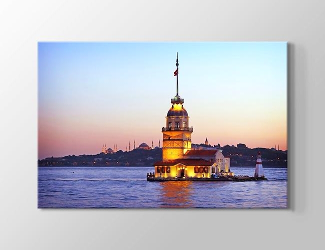 İstanbul - Kız Kulesi Gün Batmadan II Kanvas tablosu