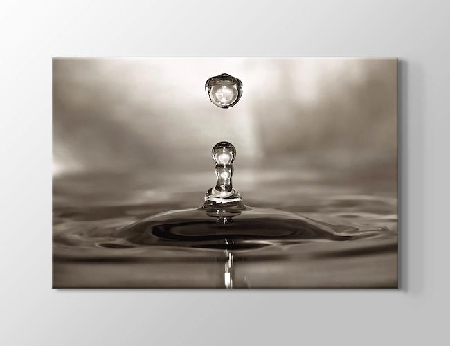 Water Drop - Su Damlası Siyah Beyaz Kanvas tablosu