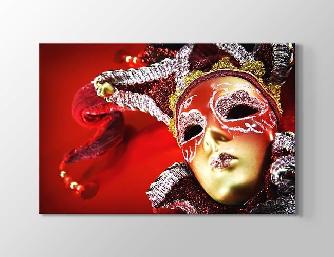 Karnaval Maskeleri - Kırmızı Maske Kanvas tablosu