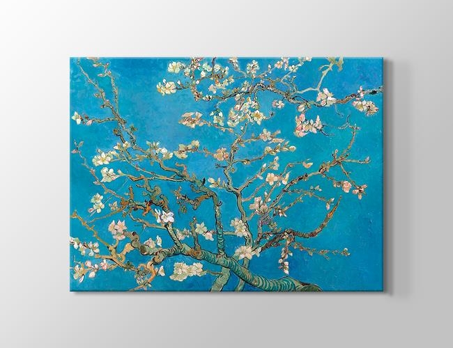 Çiçek açan badem ağacı Vincent van Gogh Kanvas tablosu