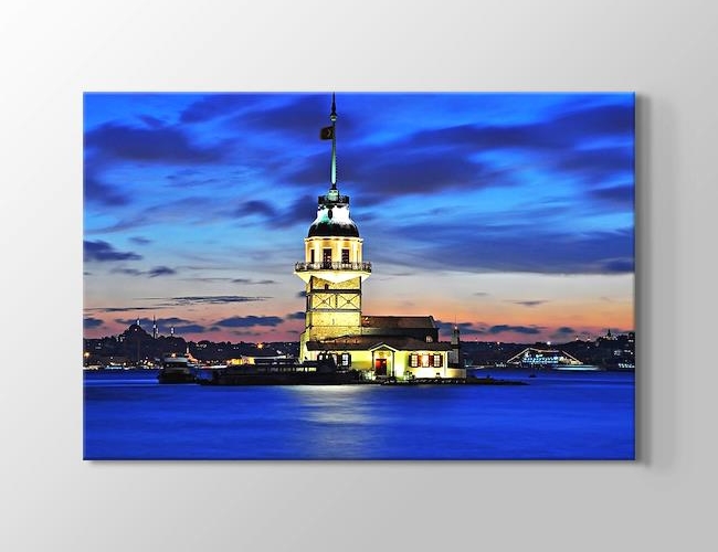 İstanbul - Kız Kulesi Mavi Denge Kanvas tablosu