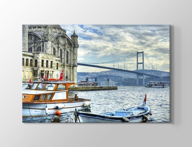 Ortaköy Cami ve Boğaziçi Köprüsü Kanvas tablosu