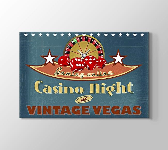  Vegas Casino Gecesi Vintage Poster