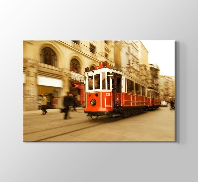  İstanbul - İstiklal Caddesi Tramvay Sepya