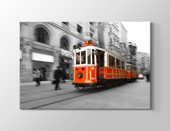 İstanbul - İstiklal Caddesi Tramvay Kanvas tablosu